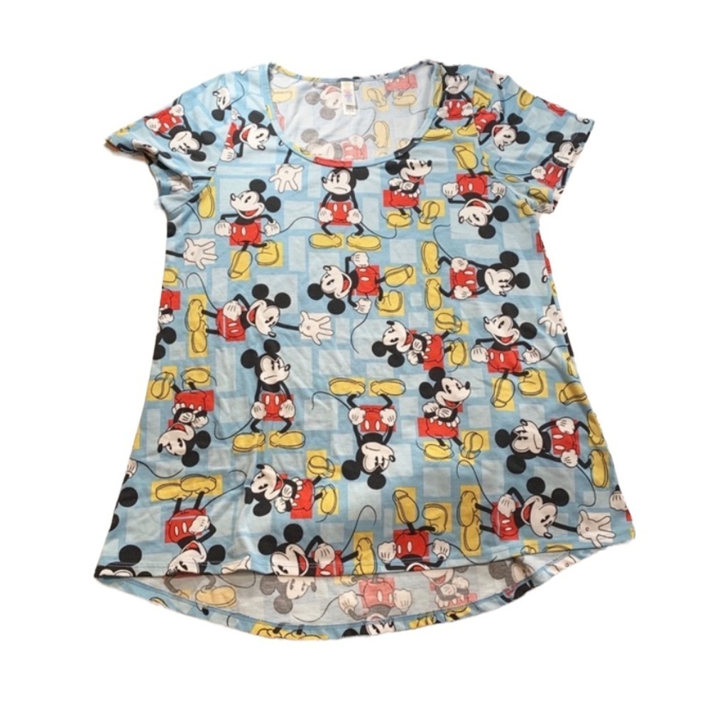 LulaRoe Disney Collection Mickey Mouse Print Small Classic Baby Blue Disney